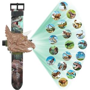Vicloon Orologio Bambini Giocattolo Con Proiettore - 20 Modelli di Proiezione per Ragazzi e Ragazze - Regali di Natale (Triceratopo)
