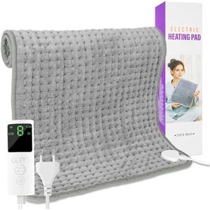 Hossom Termoforo Elettrico - 84 X 43 Cm Cuscino Riscaldante Con Spegnimento Automatico 9 Impostazioni di Temperatura e 4 Tipi di Timer, Morbido coperta termica per Schiena,Collo,Spalle e Addome
