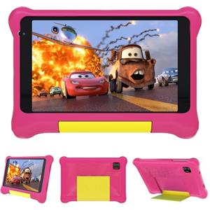 Gleeso Tablet Bambini 7 Pollici Android Tablet con Controllo Parentale, Kids Tablets 32GB+128GB TF, Kids Pre-Installato, Doppia Fotocamera,Tablet con Protettiva Antiurto Custodia(Pink)