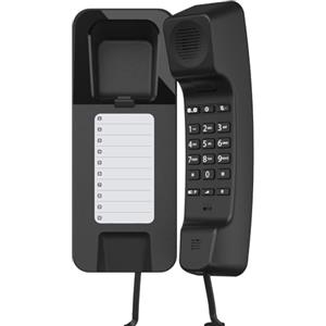 Gigaset DESK 200 - Telefono a Filo Compatto da tavolo o parete - Selezione DTMF o a Impulsi Regolabile, Nero [Versione Italiana]