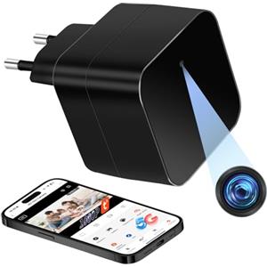 Kaelera Telecamera Spia Nascosta WiFi 5G, Mini Spy Cam Senza Fili Caricatore USB, 1080P HD Microcamera Spia Telecamera di Sorveglianza Interna con Rilevamento del Movimento Tuya APP