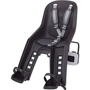 POLISPORT 8406900021 - Seggiolino anteriore BUBBLY MINI PLYS FF per biciclette con ruote da 26'' a 29'' adatto a bambini da 9 a 15Kg con ancoraggio al telaio en color Nero/Grigio scuro