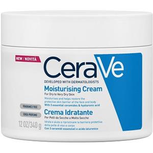 CeraVe Crema Idratante 340 ml - Idratazione Profonda per Pelli Secche con Ceramidi e Acido Ialuronico
