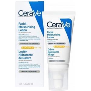 CeraVe Crema Viso Idratante SPF30 - 52 ml, per pelli normali a secche, con 3 ceramidi e acido ialuronico