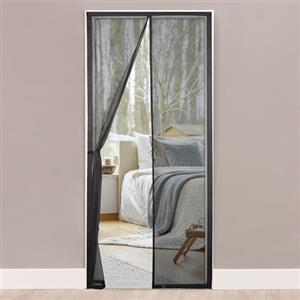 HONGTAISHENG Zanzariera Magnetica per Porta, Nero, 110x215CM | Per Balcone Soggiorno, Anti Zanzare Insetti, Feltro Adesivo Largo 4 cm, Si Chiude da Sola
