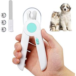 Adiwo Tagliaunghie per Cani, Tagliaunghie per Cani Professionale con Luce a LED e Paraspruzzi, Forbici Unghie Cani con Lima per Unghie per Cani, Gatto, Coniglio Strumenti per Tagliare Le Unghie (Blu)