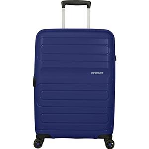 American Tourister Sunside - Spinner M Espandibile Valigia, 67.5 cm, 72.5/83.5 L, Blu (Dark Navy)