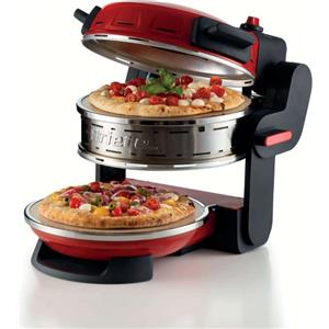 ARIETE FORNO PIZZA ROSSO (0927/00) - 2 PIASTRE IN PIETRA REFRATTARIA - 2 PIZZE CONTEMPORANEAMENTE - 5 LIVELLI COTTURA - 2300W A - ARI0927
