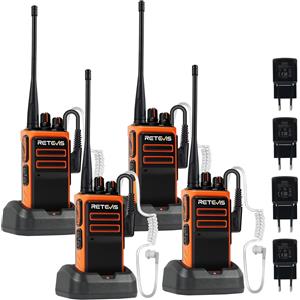 Retevis Ricetrasmettitore Retevis C66, walkie-talkie professionali a lungo raggio, set con auricolare, ricarica rapida, accoppiamento semplice, cancellazione del rumore