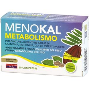 VITAL FACTORS MENOKAL METABOLISMO - Integratore con L-carnitina, Fucus e alga wakame per il metabolismo e il controllo del peso - 60 compresse