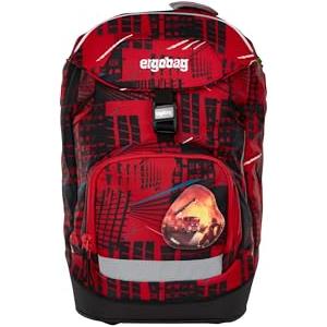 ergobag Prime Zaino Scolastico elementare per Bambini, Idrorepellente, ergonomico, 20 litro, 1100g FireBear - Rosso