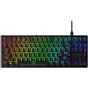 HyperX Alloy Origins Core, Tastiera Meccanica da Gaming Cablata, Illuminazione RGB, Telaio in Alluminio, 80 Milioni di Pressioni Garantite, Cavo USB-C, 3 Dispositivi Collegabili, Layout Inglese, Nera