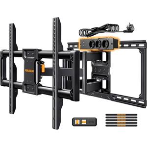 Perlegear Full Motion Supporto TV a Parete da 42-90 pollici e 68kg, Staffa TV preassemblato con rotazione, inclinazione, estensione fluide, VESA Max 600x400mm, PGLF11