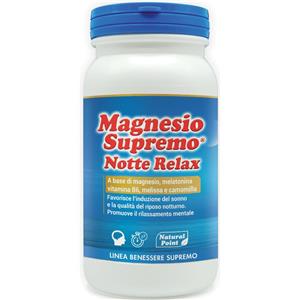Natural point srl Magnesio Supremo Notte Relax 150g Con Camomilla E Melatonina Indicato In Caso Di Difficoltà Ad Addormentarsi