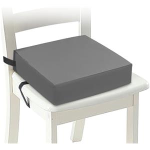 GOMETY Seduta rialzata per bambini, 10 cm, impermeabile, in tessuto Oxford, con fibbia di sicurezza, lavabile, smontabile, quadrato, con schienale, per casa, in viaggio (grigio)
