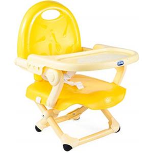 Chicco Pocket Snack Rialzo Sedia Per Bambini 6 Mesi - 3 Anni (15 Kg), Seggiolino Pappa Alzasedia Da Tavolo Portatile E Regolabile, Giallo, ‎32 x 36 x 11 cm; 2 Kg