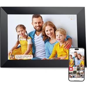 VESWWE FRAMEO Cornice Digitale WiFi 10 Pollici VESWWE Cornice Foto Digitale Touch Screen IPS 1280x800 Memoria Integrata da 32GB Rotazione Automatica Condividi foto e Video Utilizzando l'app Frameo
