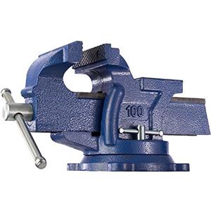 tectake® Morsa da Banco, Morsa Falegnameria, Banco da Lavoro, Banco Lavoro, Attrezzi Falegnameria, Parallela con Vite a Base Girevole - Ghisa - Spanna da 125 mm