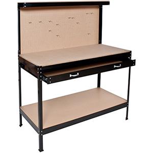 TecTake Banco da lavoro | in metallo ripiegabile | con pannello portautensili (120 x 60 x 160 cm | No. 400855)