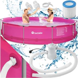 TecTake 800580 - Piscina, Pellicola Spessa e Robusta, Facile Montaggio e Smontaggio - Modelli Differenti (Tipo 8 | No. 403824 Rosa 3,6 m)