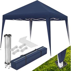 tectake® Gazebo da Giardino Regolabile, Padiglione Gazebo da Esterno Resistente con Telaio in Acciaio, Idrorepellente, Resistente ai Raggi UV 300 x 300 x 255 cm - Blu