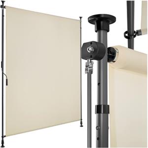 tectake® tenda da sole per esterno verticale, tende da sole per esterno frangivista balcone senza fori, con manovella, poliestere opaco, protezione UV, aste telescopiche - 120 x 310 cm, Beige