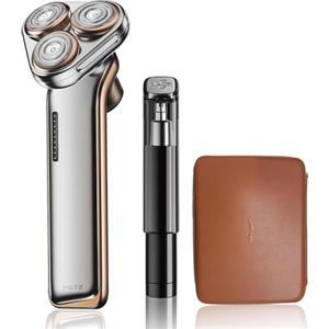 METZ Skyworth Metz Sword Rasoio Elettrico Uomo, Rasatura Secco Umido Impermeabile IPX7, 15×3 Lame Autoaffilanti, Motore 7700 RPM, Ricarica Rapida 1.5h USB-C, Autonomia 60 min