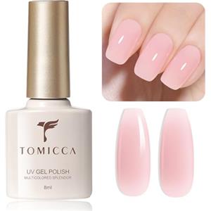 TOMICCA Smalto UV, Beige Rosa Gel Smalto UV/LED Soak-Off Gel Smalto per Unghie Adatto per Principianti, Nail Art Salon DIY Casa, 8ML