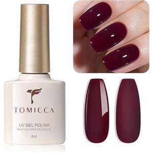 TOMICCA Smalto UV, Gel Smalto UV/LED Soak-Off, Smalto in Gel per Unghie, Adatto per Principianti, Nail Art, Salone, FAI DA TE, Uso Domestico, 8 ml