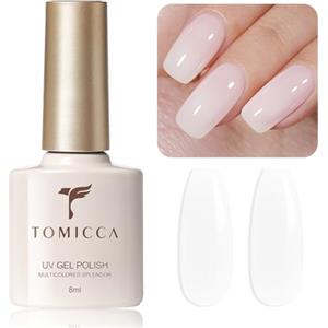 TOMICCA TOMICKA - Smalto per unghie UV, colore bianco latte, con protezione UV, 8 ml, adatto per principianti, nail art, salone, casa, fai da te