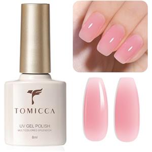 TOMICCA Smalto UV in Gel, Rose Gel Smalto UV/LED Soak-Off Smalto in Gel per Unghie Adatto per Principianti, Nail Art Salon DIY Home, 8ML