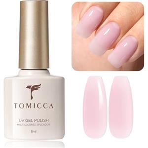 TOMICCA Smalto UV per unghie Milky Pink Gel smalto UV / LED Soak-Off Gel Polish adatto per principianti nail art salon fai da te, 8 ml