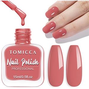 TOMICCA Smalto per unghie pesca, 15 ml, lucido ad asciugatura rapida a lunga durata, rimovibile a base d'acqua per nail art fai da te e manicure