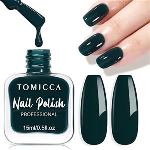 TOMICCA Smalto verde, 15 ml, lucido, ad asciugatura rapida, a lunga durata, verde rimovibile a base d'acqua smalto per unghie per nail art fai da te manicure