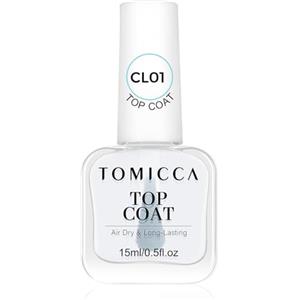 TOMICCA Top Coat Smalto per unghie, 15 ml Lucido Ad Asciugatura Rapida a Lunga Durata, Smalto Chiaro a Base Acqua per Nail Art e Manicure DIY