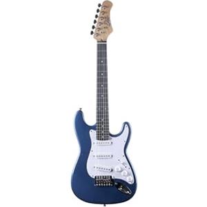 EKO GUITARS - Chitarra Elettrica ST‑100 3/4, Corpo Pioppo, Manico Acero, Tastiera WPC 21 tasti, 3 Pickup Single‑Coil, Ponte Tremolo, Scala 580 mm, Colore Metallic Blue