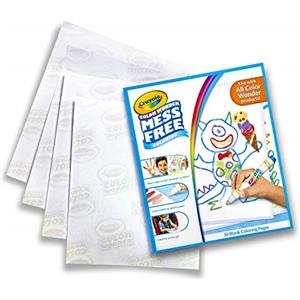 CRAYOLA Color Wonder Album Ricarica, 30 Pagine da Utilizzare con i Pennarelli Color Wonder Senza Macchia e il Magipennello Luminoso, Bianco