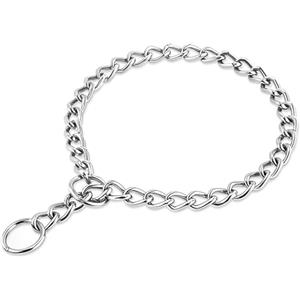 HAPPY HACHI Collare Strozzo Acciaio Ferro Collar per Cani Resistente Catena Serpente Collari per Cane Grandi Media per Allenamento (304 XS:2.5mm*50cm, Argento)