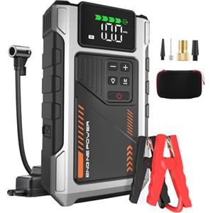 Eigotrav Booster Avviamento Auto con Compressore d'aria Avviatore Emergenza per Auto da 6000A (Fino a 7,5L di Benzina/6,0L di Gasolio) 12V con 3 Modalità Torcia Avviatore Batteria Portatile