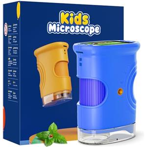 Temodu 1000X Microscopio Bambini, Temodu Microscopio Digitale Bambini da 2.0'', con 8 luci LED Regolabili, può essere utilizzato come regalo di compleanno o di Natale 3 agli (382-Blue)