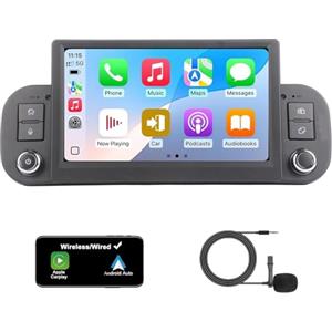 YZKONG Autoradio Fiat Panda 2013-2020 Display Touch Screen Linux, Wireless CarPlay Android Auto, Avvio Veloce, AM FM RDS Mirror Link Bluetooth 5.0 DSP Canbus