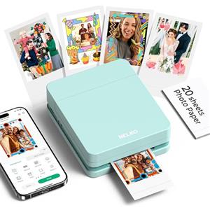Nelko PP01 Stampante Fotografica Portatile, Mini Stampante a Colori per Stampa Foto dal Cellulare, Stampante Istantanea con 20 Carte per Foto Adesive, App di Modifica, Compatibile iOS/Android, Verde
