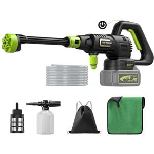 Lambluefly Idropulitrice a Batteria Non Incluse, 120Bar Idropulitrice Professionale con Motore Brushless, Regolabile su 3Livelli, Idropulitrice Portatile per Lavaggio Auto, Pulizia e Irrigazione