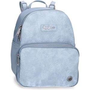 Pepe Jeans Jana, zaini casual, borse da viaggio, blu e beige, realizzati in poliestere e con dettagli in pelle sintetica, di Joumma Bags