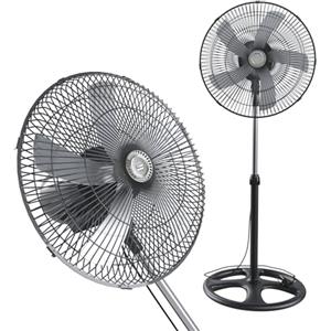 Bricozone Ventilatore a Piantana 70W 5 Pale Acciaio 42 cm Nero Altezza Regolabile