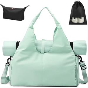 Aucuu Borsone Palestra, Borsone da Viaggio, Borsa da Palestra per Yoga Pilates, Borsone Palestra Sportiva Impermeabile, con Scomparto Scarpe, Grande Capacità Borsa da Viaggio per Sport/Viaggi, Blu