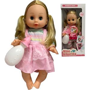 Generico Bambola Parlante Bambolotto Piangente Chiama Mamma Papa' Ride Piange Parla con Biberon 12 Suoni Bambola Grande cm 32 Vestito Casuale Emette Suoni Come Un Vero Bimbo Piange Ride Dice Mamma Papà (c)