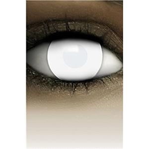 FXCONTACTS Lenti a contatto colorate di Halloween bianche DEAD ZOMBIE, morbide, 2 pezzi (1 paio), ATTENZIONE: Solo 60% di visione - Senza prescrizione
