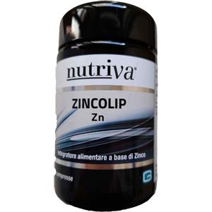 NUTRIVA Zincolip - Integratore di Zinco Vegano per Ossa, Capelli e Sistema Immunitario - 60 Compresse