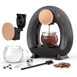 BENFUCHEN Caffettiera usa e getta con filtro per caffè macinato, caffettiera Americano Mini caffettiera/teiera a una tazza, controllo a un tocco, 4-8 oz di dimensioni di infusione (nero)